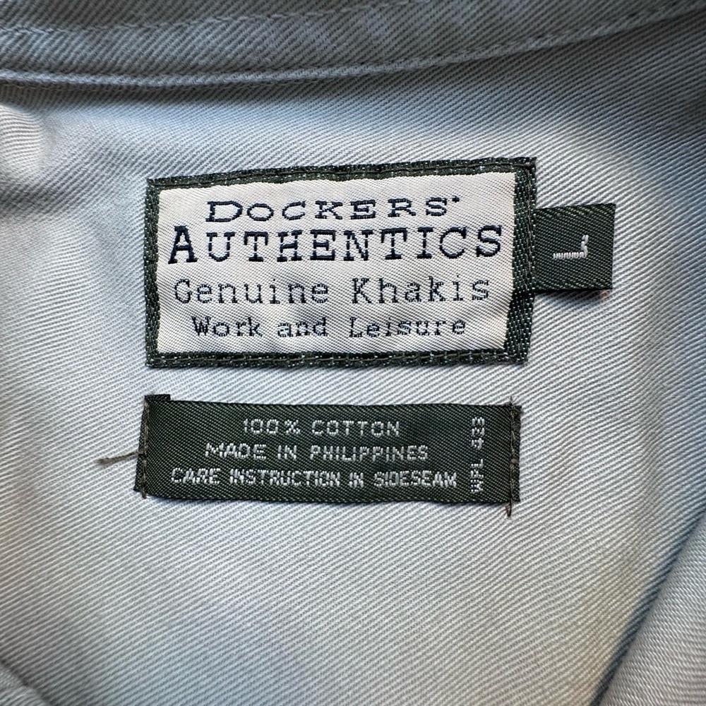 Vintage 90s Dockers Authentics Khaki Shirt NWT Men’s L Work & Leisure Cotton 96 - Picture 6 of 13